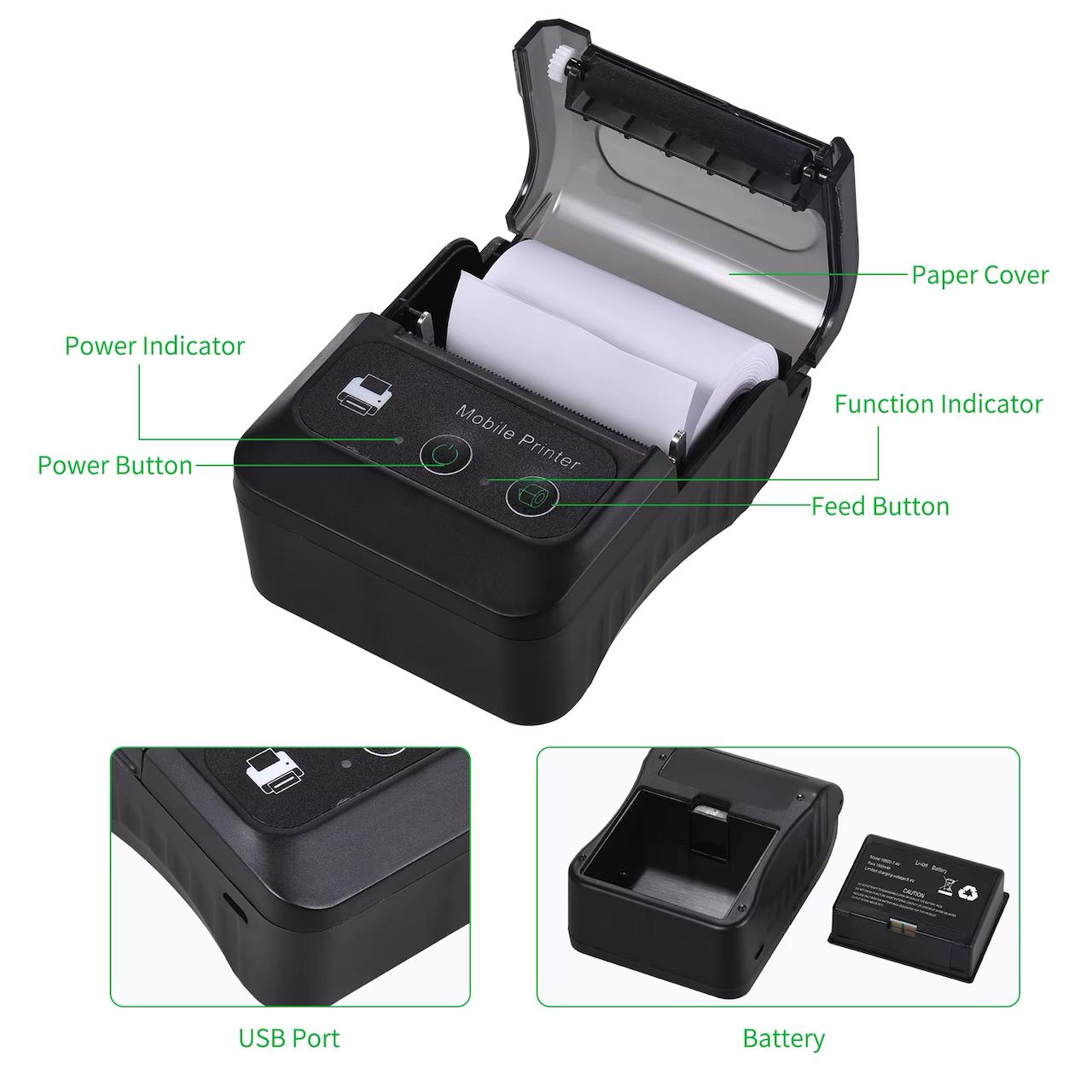 BS-P58BT 2-inch Pocket Thermal Printer