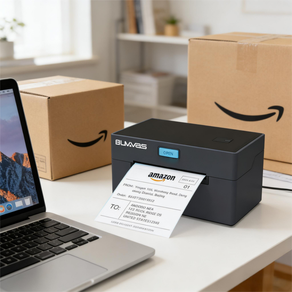 Buvvas AI-110A Direct Thermal Barcode Label Printer | 4inch 110mm | USB+Bluetooth