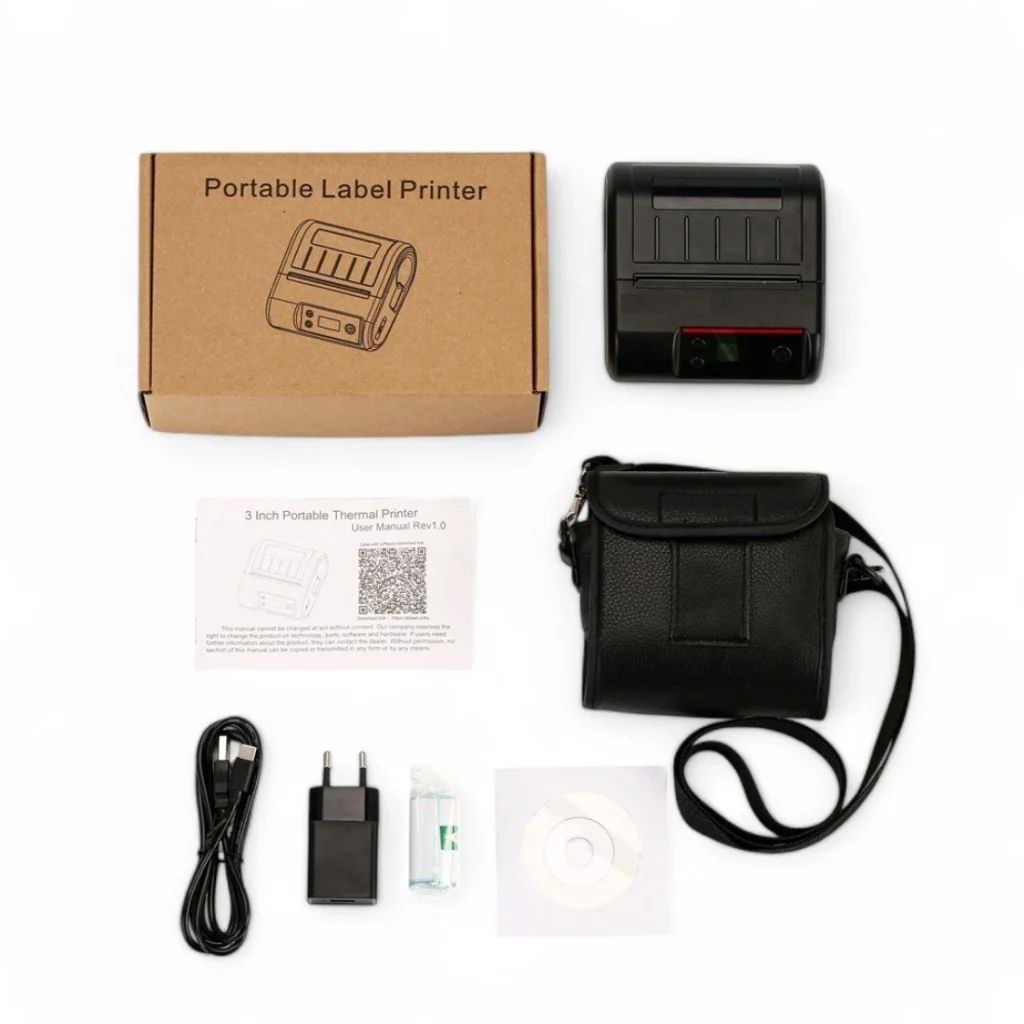 Buvvas MD80 80mm 3-Inch Mobile Label Receipt Printer (Dual Mode) | USB+BT