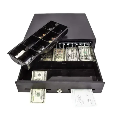 Buvvas AT-405A Cash Drawer Regular priceRs. 6,999.00 Sale priceRs. 5,000.00Sale Tax included. Key Specifications Paper Size : 42(L)*41(W)*10+2cm(H) 5 Bills & 8 Coins Tray RJ11 Cable + 2pcs Keys