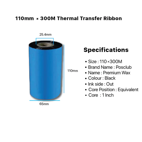  Buvvas Premium_Resin_WaxRibbon_110mmx300m_Black_Thermal_Transfer_Ribbon