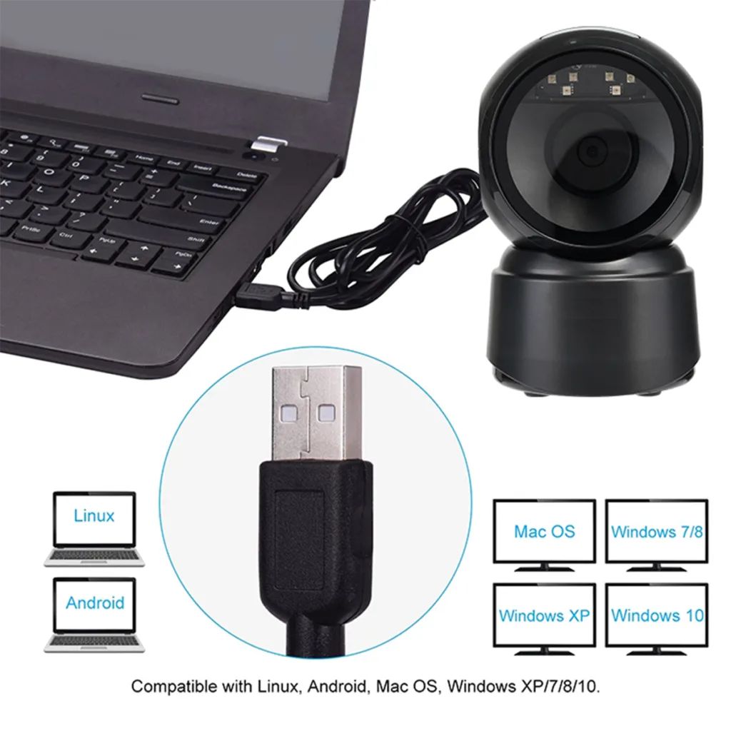 Buvvas BS-RTL 1D&2D Table Top Barcode Scanner