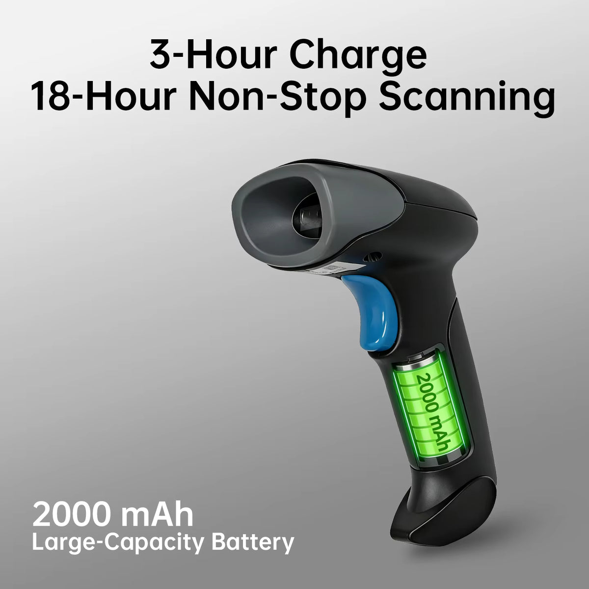 BUVVAS HC-710B 1D 2D Wireless Barcode & QR code Scanners | USB+Bluetooth+ 2.4GHz wireless