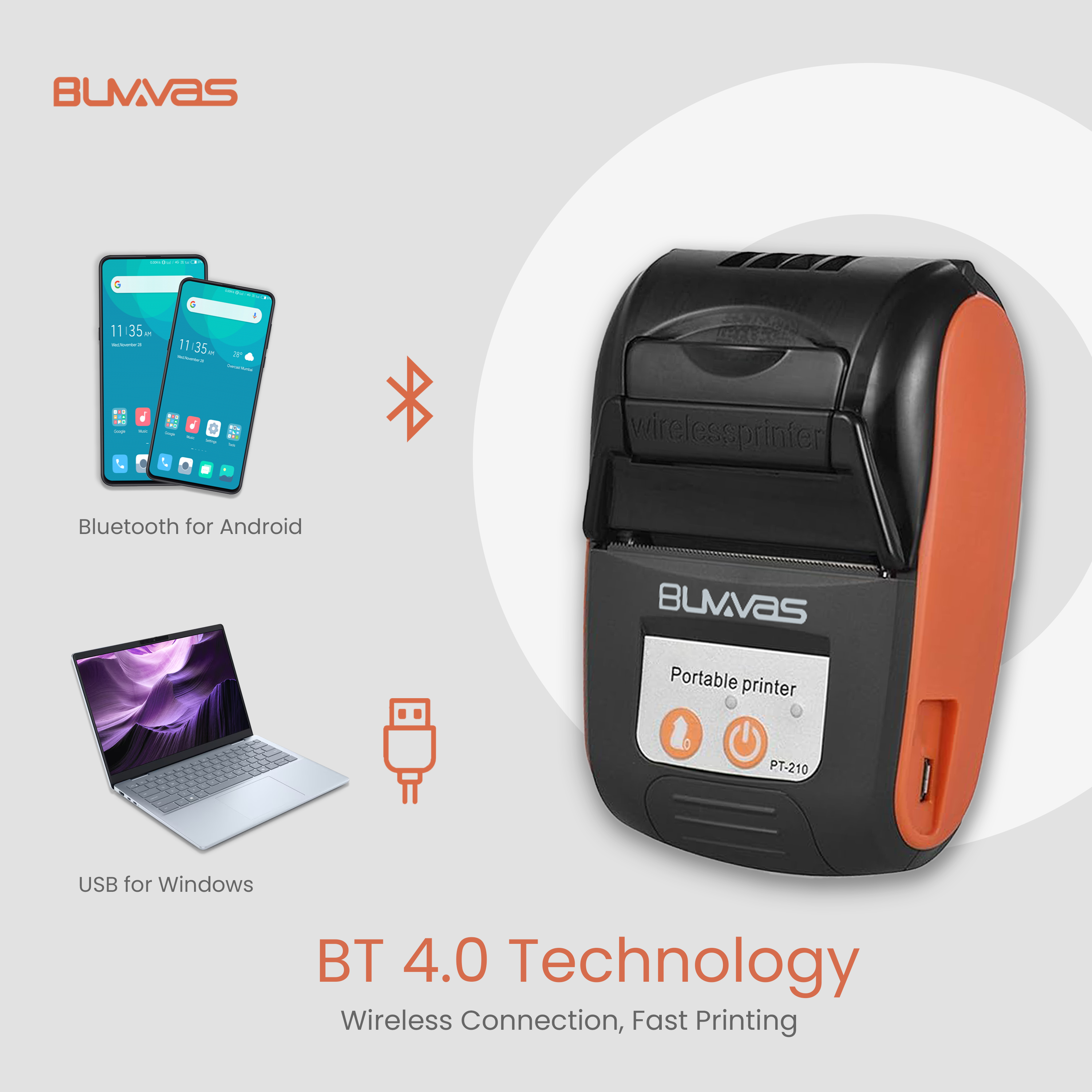 Buvvas PT-210 Thermal Receipt Printer