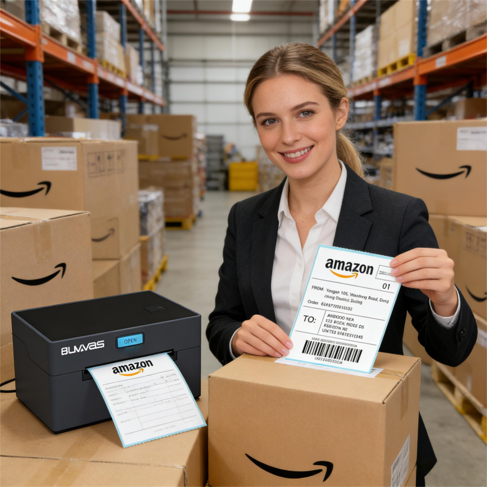 Buvvas AI-110A Direct Thermal Barcode Label Printer | 4inch 110mm | USB+Bluetooth