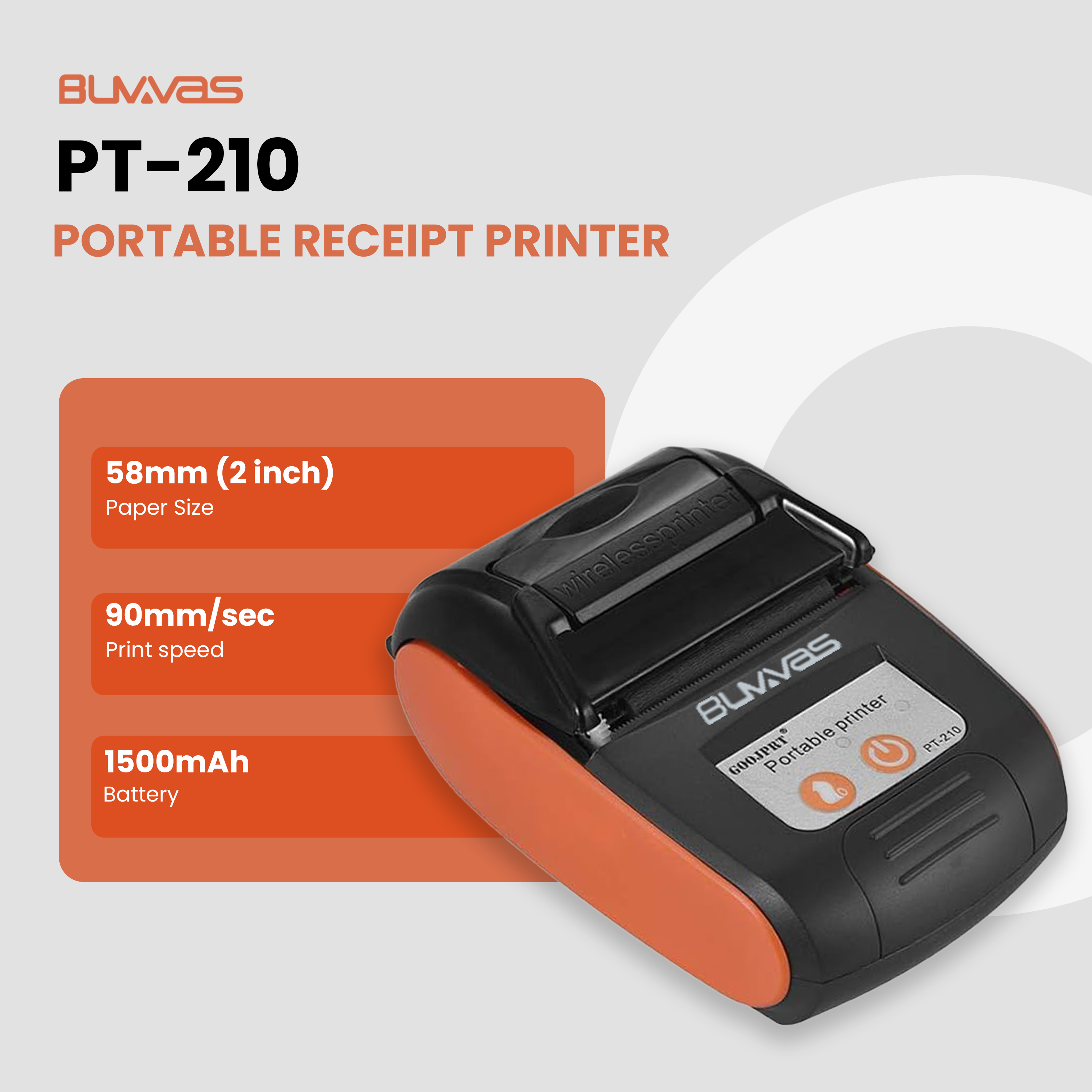 Buvvas PT-210 Thermal Receipt Printer