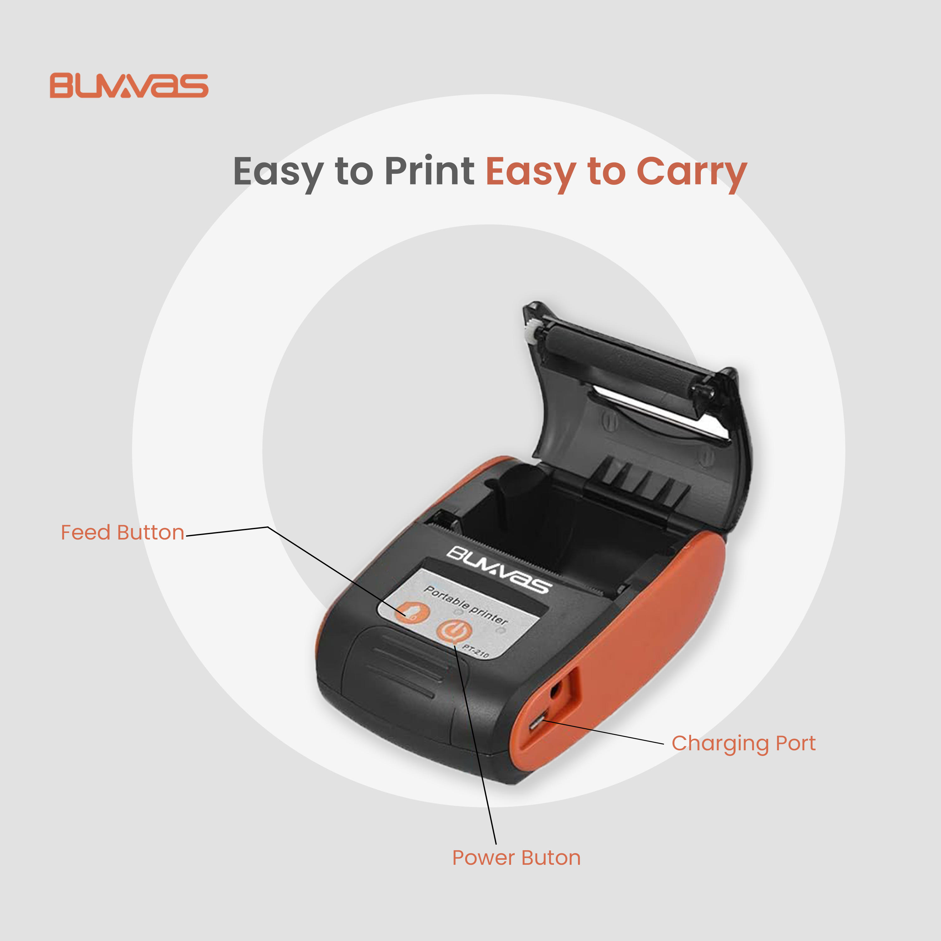Buvvas PT-210 Thermal Receipt Printer